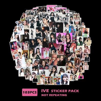 103pcs Kpop IVE Aufkleber Set Album I've IVE DIY Sticker für Laptop Handy Koffer