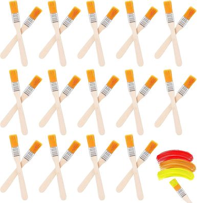 40 Stück Flachborstenpinsel Ölpinsel Professionelle Nylonpinsel mit Holzgriff für Wan