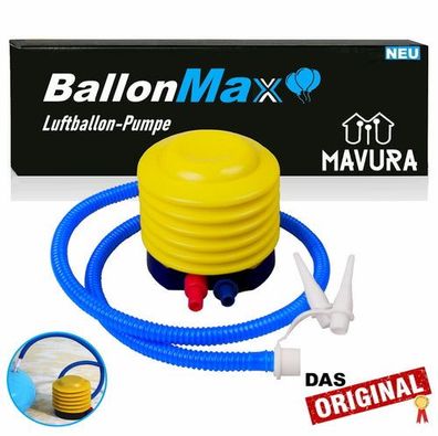 BallonMax Fußpumpe Luftpumpe Tretpumpe Blasebalg für Luftballon Matratzen u.v.m.