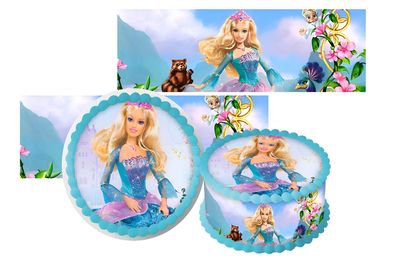 Essbar Barbie Puppe Princess Torte Tortenbild Fototorte Zuckerbild 2