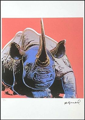 ANDY WARHOL * Black Rhinoceros * signed lithograph * limited # 19/125