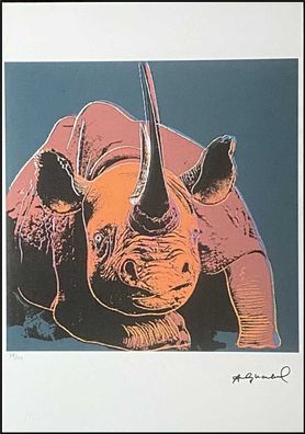 ANDY WARHOL * Black Rhinoceros * signed lithograph * limited # 24/125