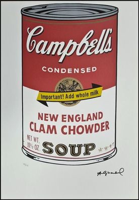 ANDY WARHOL * Campbells Clam Chowder Soup * signed lithograph * limited # 101/125