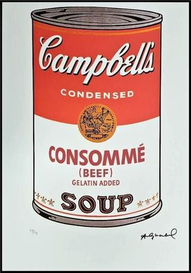 ANDY WARHOL * Campbells Consommé Soup * signed lithograph * limited # 36/125