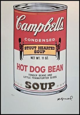 ANDY WARHOL * Campbells Hot Dog Bean Soup * signed lithograph * limited # 27/125