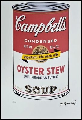 ANDY WARHOL * Campbells Oyster Stew Soup * signed lithograph * limited # 93/125