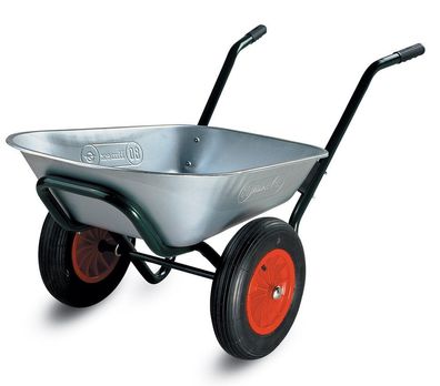 LIMEX 2-Rad Schubkarre Gartenkarre Bauschubkarre | 80L | Grün