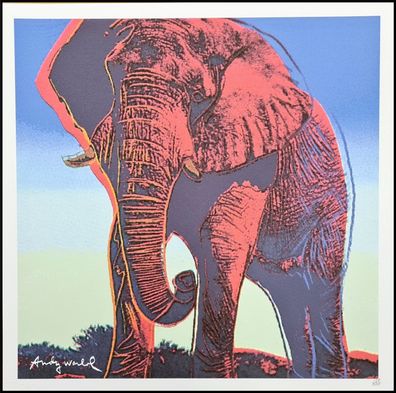 ANDY WARHOL * Elephant * lithograph * 50x50 cm * limited # 128/500 CMOA signed
