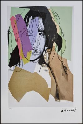ANDY WARHOL * Mick Jagger * signed lithograph * limited # 50/100 (Gr. 57 cm x 38 cm)