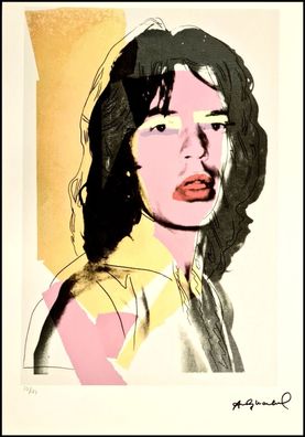 ANDY WARHOL * Mick Jagger * signed lithograph * limited # 53/125 (Gr. 50 cm x 35 cm)