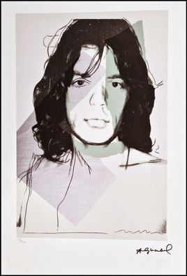 ANDY WARHOL * Mick Jagger * signed lithograph * limited # 55/100 (Gr. 57 cm x 38 cm)