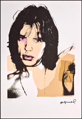 ANDY WARHOL * Mick Jagger * signed lithograph * limited # 75/125 (Gr. 50 cm x 35 cm)