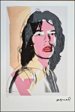 ANDY WARHOL * Mick Jagger * signed lithograph * limited # 76/100 (Gr. 57 cm x 38 cm)