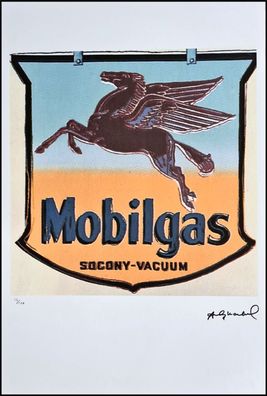 ANDY WARHOL * Mobilgas * signed lithograph * limited # 15/100 (Gr. 57 cm x 38 cm)