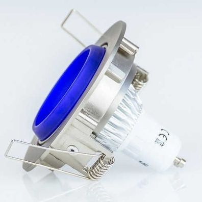 Design LED Einbaustrahler dimmbar 230V Glas Blau