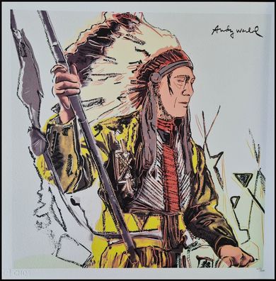 ANDY WARHOL * War Bonnet.. * lithograph * 50x50 cm * limited # 439/500 CMOA signed