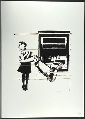 BANKSY * Cash Machine Girl * 70x50 cm * Lithografie * limitiert # 40/150