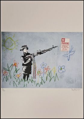 BANKSY * Crayon Shooter * 50x35 cm * Lithografie * limitiert # 13/60