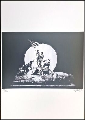 BANKSY * Flag * 50x35 cm * Lithografie * limitiert # 29/60 (Gr. 50 cm x 35 cm)