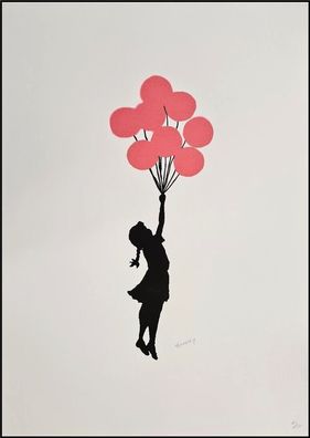 BANKSY * Flying Balloon Girl * 70x50 cm * Lithografie * limitiert # 41/150