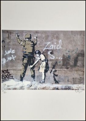 BANKSY * Girl frisking Soldier * 70x50 cm * Lithografie * limitiert # 20/150