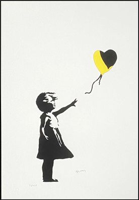 BANKSY * Girl with Balloon * 50x35 cm * Lithografie * limitiert # 21/250