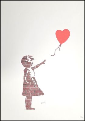 BANKSY * Girl with Balloon * 70x50 cm * Lithografie * limitiert # 106/150