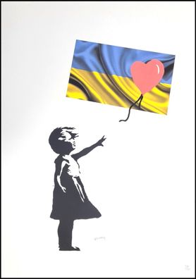 BANKSY * Girl with Balloon * 70x50 cm * Lithografie * limitiert # 34/150