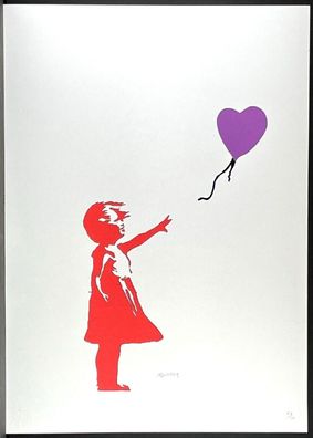 BANKSY * Girl with Balloon * 70x50 cm * Lithografie * limitiert # 48/150