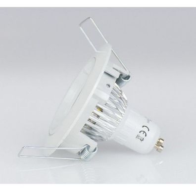 Runder LED Einbaustrahler 230V GU10 5W weiß