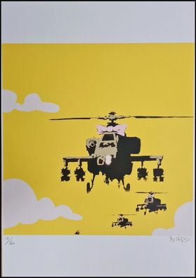 BANKSY * Happy Choppers * 50x35 cm * Lithografie * limitiert # 14/60