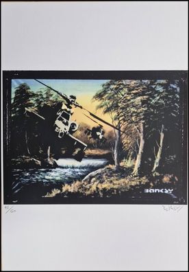 BANKSY * Happy Choppers * 50x35 cm * Lithografie * limitiert # 45/60