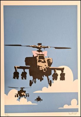 BANKSY * Happy Choppers * 50x35 cm * Lithografie * limitiert # 6/60