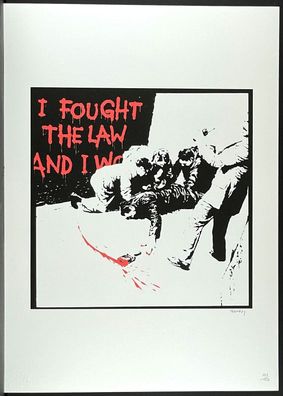 BANKSY * I fought the Law * 70x50 cm * Lithografie * limitiert # 105/150