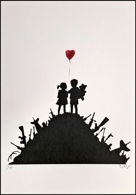 BANKSY * Kids on Guns * 50x35 cm * Lithografie * limitiert # 1/60 (Gr. 50 cm x 35 cm)