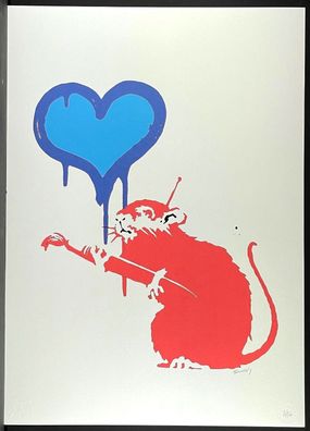 BANKSY * Love Rat * 70x50 cm * Lithografie * limitiert # 21/150 (Gr. 70 cm x 50 cm)