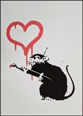 BANKSY * Love Rat * 70x50 cm * Lithografie * limitiert # 29/150 (Gr. 70 cm x 50 cm)