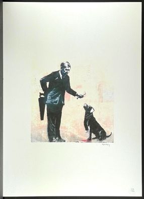 BANKSY * Man with Dog * 70x50 cm * Lithografie * limitiert # 37/150