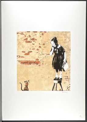 BANKSY * New Orleans Girl and Mouse * 70x50 cm * Lithografie * limitiert # 49/150
