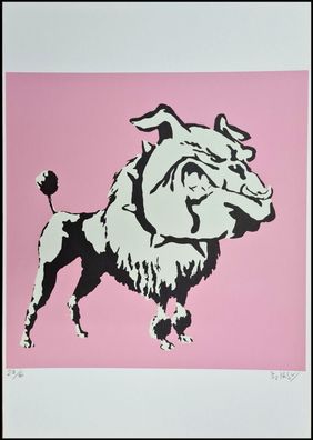 BANKSY * Pitbull Poodle * 50x35 cm * Lithografie * limitiert # 29/60