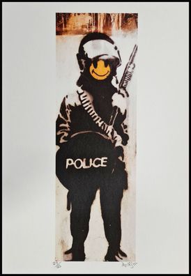 BANKSY * Smiling Cop * 50x35 cm * Lithografie * limitiert # 24/60 (Gr. 50 cm x 35 cm)