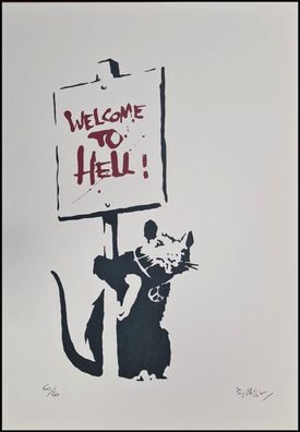 BANKSY * Welcome to Hell * 50x35 cm * Lithografie * limitiert # 60/60