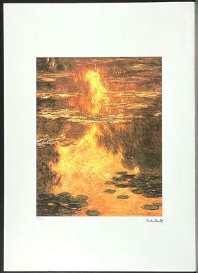 CLAUDE MONET * Waterlilies * 50 x 70 cm * signed lithograph * limited