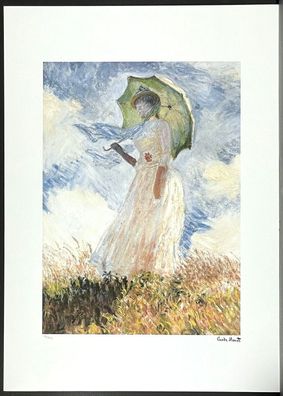 CLAUDE MONET * Woman with Parasol * 50 x 70 cm * signed lithograph * limited