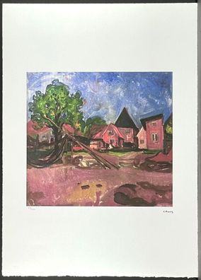 EDVARD MUNCH * From Travemünde * 50 x 70 cm * signed lithograph * limited