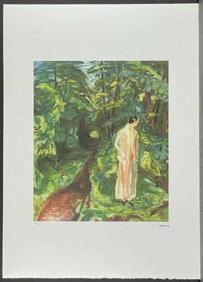 EDVARD MUNCH * Woman in the Garden * 50 x 70 cm * signed lithograph * limited