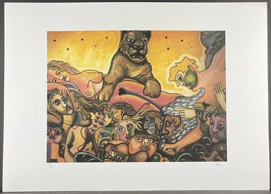 ENRICO BAJ * Untitled * signed lithograph * limited # 39/100