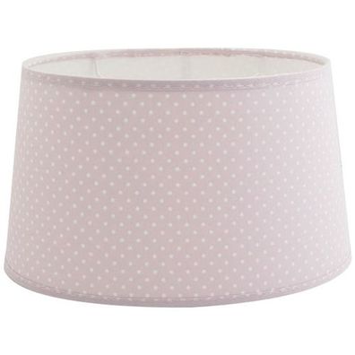Lampenschirm rosa weiß gepunktet oval E27 Tischlampe Stoff