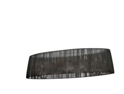 Plissierter Lampenschirm schwarz oval transparent Organza 110cm