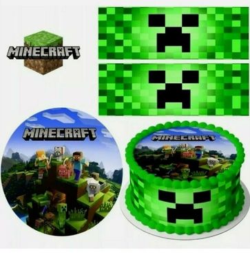 Essbar Minecraft Pixel TNT Tortenaufleger Torte Tortenbild Fototorte Zuckerbild Fonda